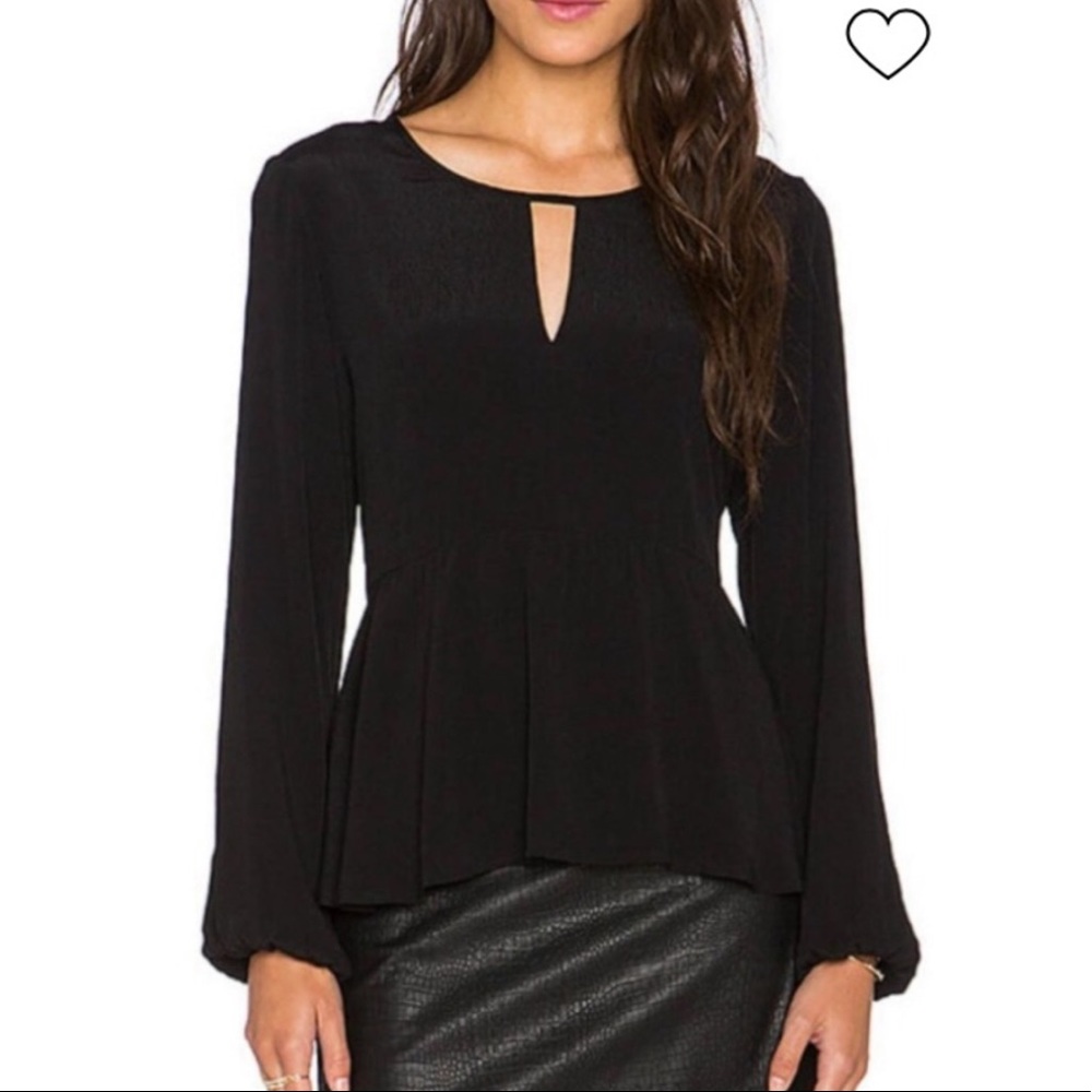 MINKPINK keyhole front black blouse top